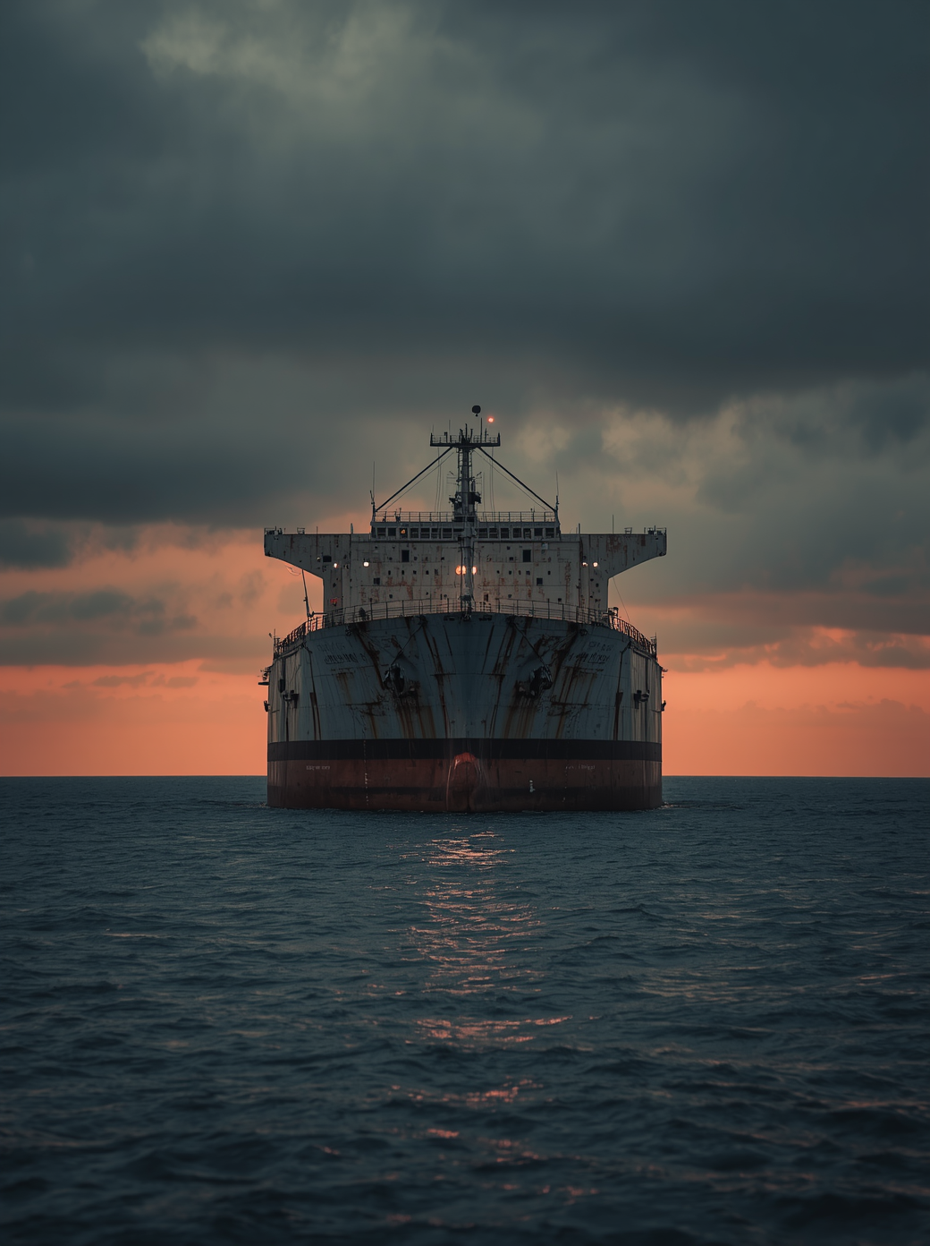 Aging oil tanker at sea